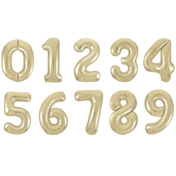 Large Champagne Gold Number Balloons