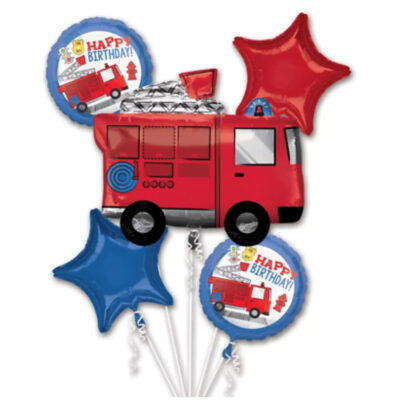 Fire Truck Happy Birthday Balloon Bouquet