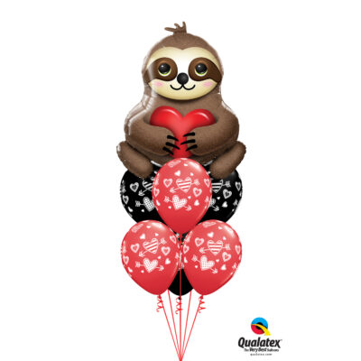 Sloth with Hearts Balloon Bouquet